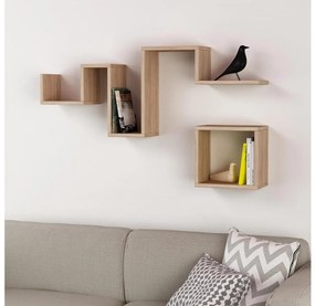 SET 2x Scaffale da parete FOLLOW marrone