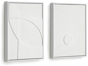 Kave Home - Set Brunella di 2 quadrati bianchi 32 x 42 cm