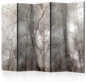 Paravento design Cima del bosco II (5 pezzi) - Vista tra gli alberi