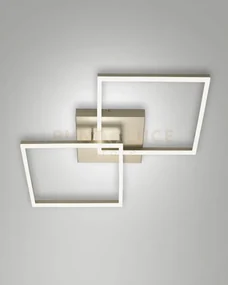 Bard  plafoniera oro opaco l.65x65cm 2 luci a led 3000k - 52w - 518...