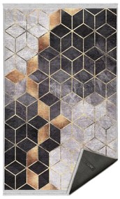 Tappeto in grigio-oro 80x150 cm Optic - Mila Home