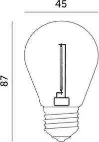 Lampadina LED FILAMENT ST45 E27/1W/230V 2700K
