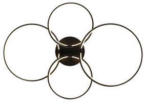Plafoniera nera con LED dimmerabile a 3 livelli 4 luci - Joaniqa