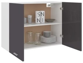Armadio Sospeso Grigio Lucido 80x31x60 cm in Truciolato