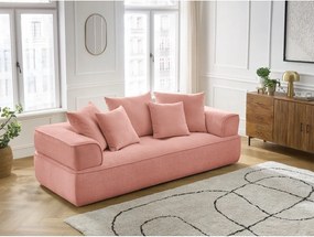 Divano rosa con rivestimento in ciniglia 237 cm Whesley – Bobochic Paris