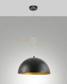 Dingle sospensione nera d.40cm in metallo 1 luce attacco e27