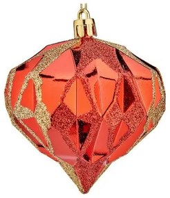 Palle di Natale Diamante Ø 8 cm 6 Unità Rosso Plastica