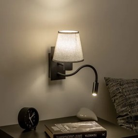 Brilagi - Applique a LED NUBILA 1xE27/25W/230V + LED/3W nero/grigio