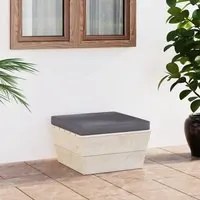 Ottomana da Giardino su Pallet con Cuscino in Legno di Abete 3063372