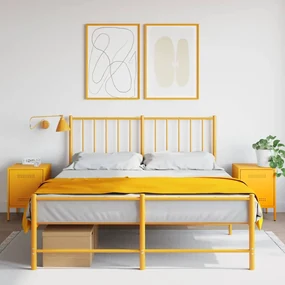 Comodini 2 Pz Giallo Senape 36x39x50,5 Cm İn Acciaio /