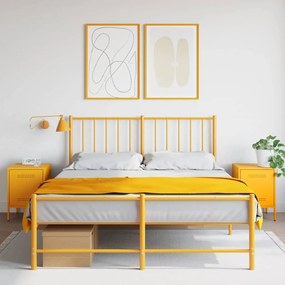 Comodini 2 Pz Giallo Senape 36x39x50,5 Cm İn Acciaio /