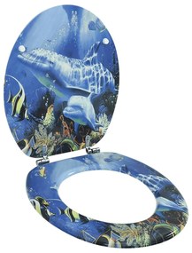 Sedile Wc İn Mdf Con Coperchio Design Delfini /