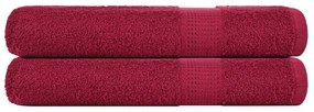 Asciugamani 2 Pz Bordeaux 100x200 Cm 360 G/m² 100% Cotone /