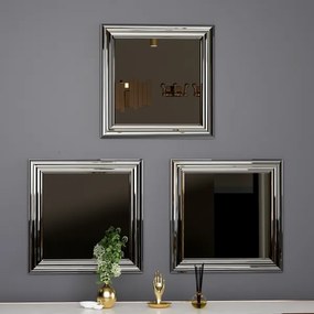 SET 3x Specchio da parete OTTO 40x40 cm argento