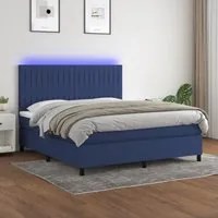 Letto a Molle con Materasso e LED Blu 180x200 cm in Tessutocod mxl 98978