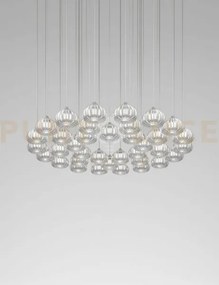 Diamante sospensione 36 cristallo e nickel satinato 36 luci attacco g9