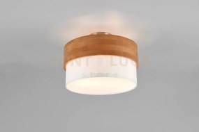 Seasons plafoniera legno naturale e paralume bianco d. 30cm 2 luci ...