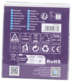 Aigostar -Catena LED natalizia da esterno 200xLED/8 funzioni 3xAA 10,3m IP44 multicolore