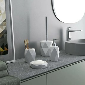 Portascopino bagno dappoggio bianco Gedy serie Dalia in ceramica