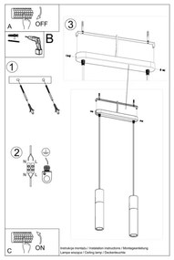 Sollux SL.0629 - Lampadario a sospensione con filo PABLO 2xGU10/40W/230V bianco