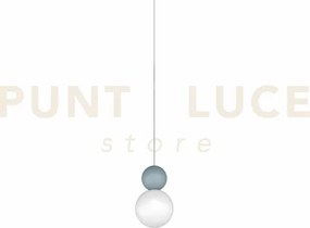 Sospensione 1 luce g9 blu + vetro bianco con cavo cm250 rosone da a...