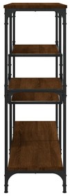 Tavolino consolle rovere marrone 103x32x95 cm legno multistrato