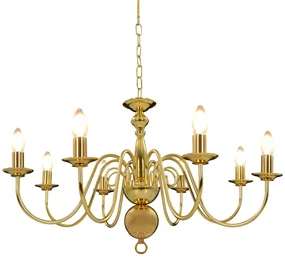 Lampadario Oro Con 8 Lampadine E14 /