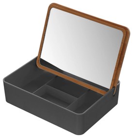 Organizer Porta Cosmetici Quadrato Con Coperchio e Specchio Feridras "Smack" Grigio