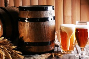 Stampa su tela – Birra con botte di birra