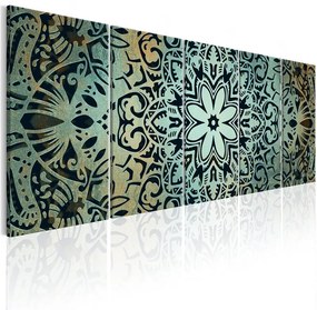 Quadro Green Mandala  Colore Nero, Dimensioni e Misure 225x90