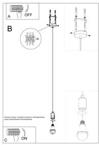 Lampadario a sospensione con filo EDISON 1xE27/60W/230V nero