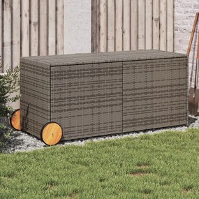 Contenitore da giardino con ruote grigio 283l in polyrattan