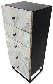 SPIRAL - cassettiera 5 cassetti legno e ferro