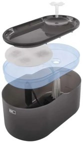 Fontana d'acqua per animali domestici 2,6 l/5V grigio