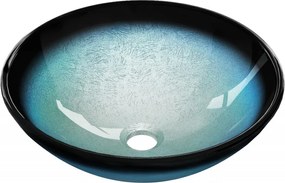 Mexen Mira lavabo da appoggio in vetro 42 x 42 cm, blu - 24124247