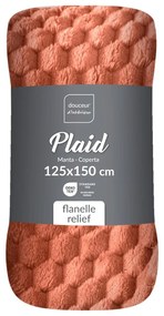 Coperta color terracotta in microflanella 125x150 cm Mini Frosty – douceur d'intérieur