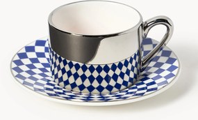 Tazzine da caffè fatte a mano con piattino Aunty, set di 4