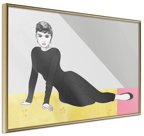 Poster  Elegant Audrey  Cornice Quadri Cornice d'oro, Larghezza x Altezza Home decor 45x30