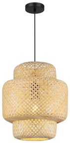 Lampadario a sospensione con filo HESTIA 1xE27/60W/230V diametro 30 cm bambù