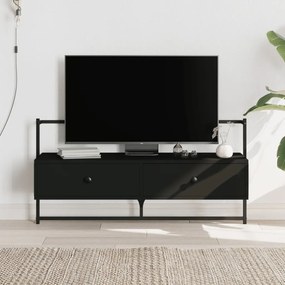 Mobile tv a muro nero 100,5x30x51 cm in legno multistrato