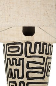 Lampada da terra nera/color crema con paralume in tessuto (altezza totale 145 cm) Nairobi – Mauro Ferretti