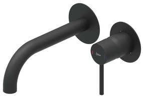 Rubinetto per lavabo ad incasso TAYRONA nero verniciato opaco HUBER H 8 cm