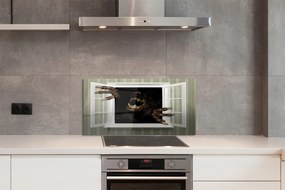 Pannello paraschizzi cucina Finestra di figura spaventosa 100x50 cm