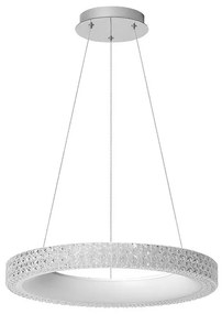 Lampadario LED neoclassico Chanel cromo Ø50cm, luce naturale 4200 lumen