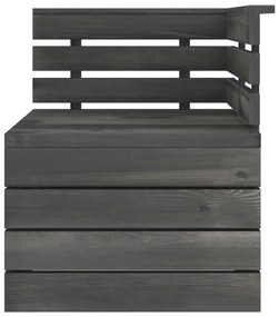 Divano da Giardino 2 Posti su Pallet Grigio Scuro Massello Pino