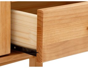 Cassettiera in legno di pino con ante in rattan , larghezza 90 cm Jolene - Støraa