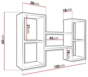 Mensola TRIO 60x102 cm bianco