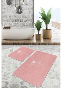Set di tappetini per il bagno in velluto rosa 2 pz 60x100 cm – Mila Home