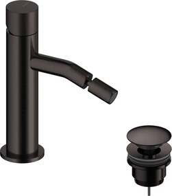 Rubinetto per bidet getto laminare cristallino LOOP K SANYCCES nero spazzolato con piletta