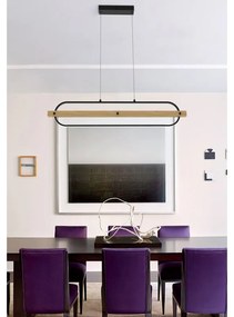Lampadario LED design Donuts nero, NOVECENTO